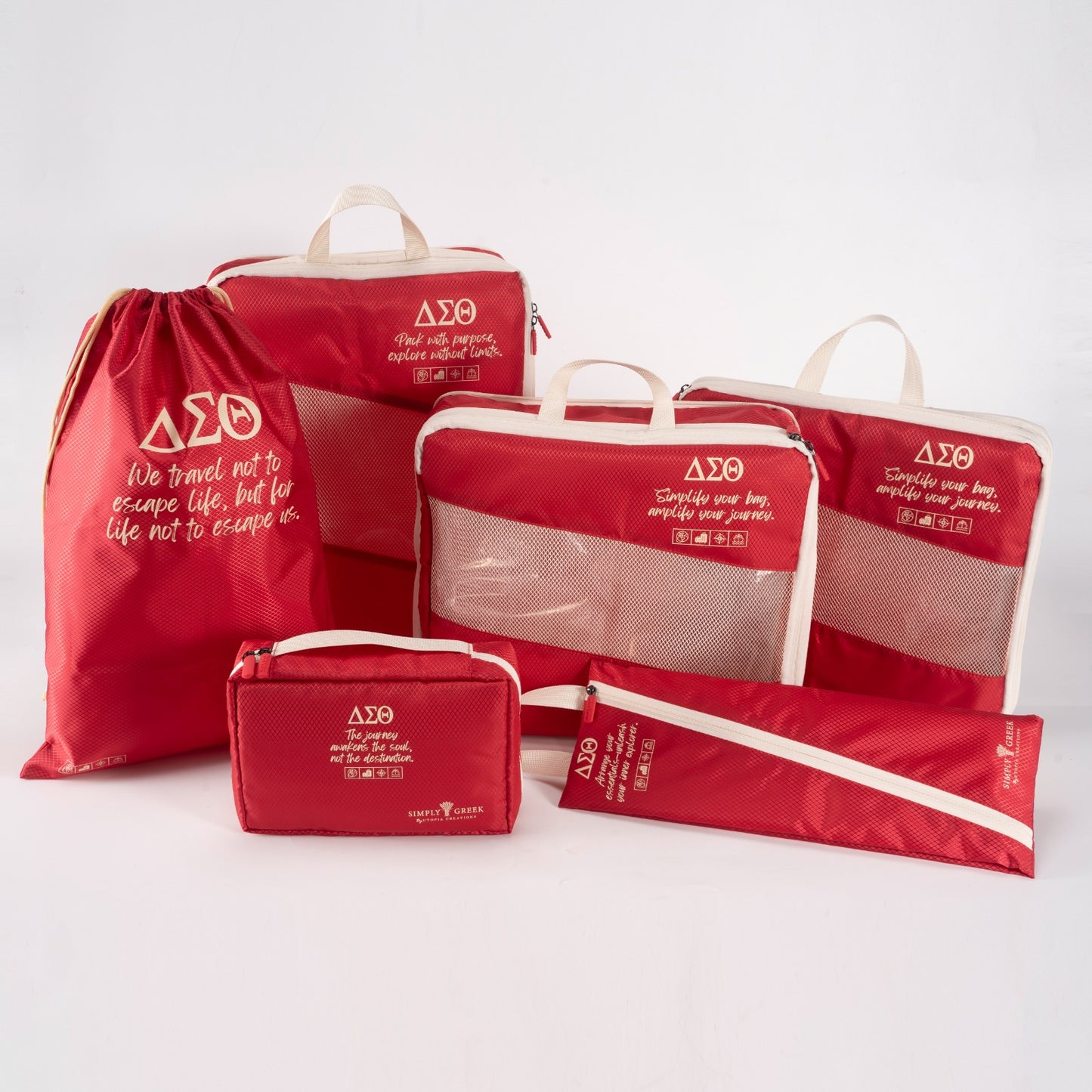 **BUNDLE** 2nd Shipment: Crimson Compression Packing Cubes, 6pc Set